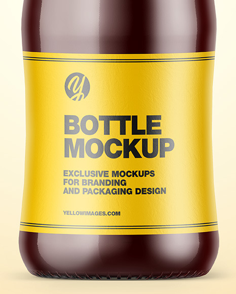 Download Glass Sauce Bottle Mockup In Bottle Mockups On Yellow Images Object Mockups