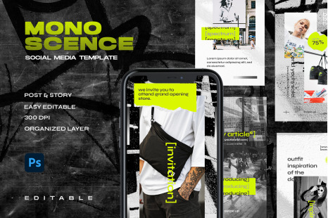 Monoscence - Instagram Stories &amp; Post Template