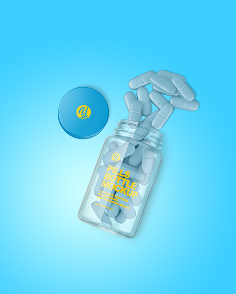 Clear Plastic Bottle w  Pills Mockup PSD #2