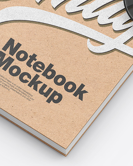 Download Kraft Notebook With Sunglasses Mockup In Stationery Mockups On Yellow Images Object Mockups