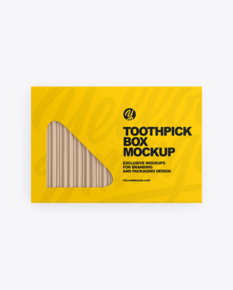 Toothpicks Box Mockup In Box Mockups On Yellow Images Object Mockups