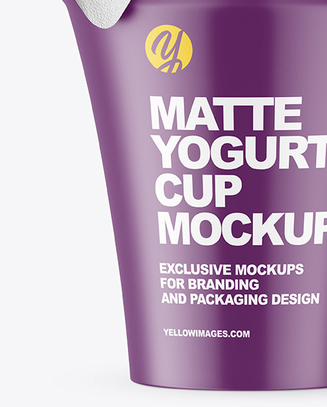 Matte Yogurt Cup w  Straw Mockup PSD #1