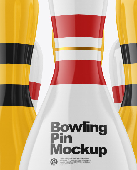 Glossy Bowling Pins Mockup PSD #1
