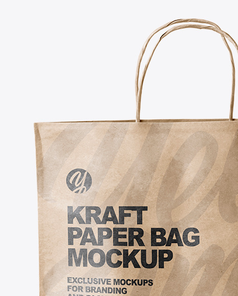 Kraft Paper Bag Mockup In Bag Sack Mockups On Yellow Images Object Mockups