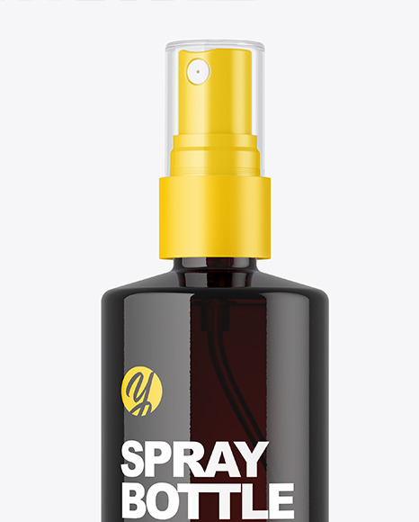 Dark Amber Glass Spray Bottle Mockup PSD #3