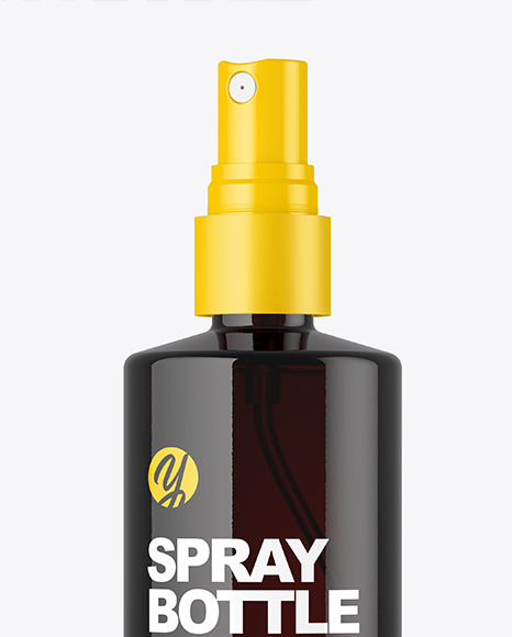 Dark Amber Glass Spray Bottle Mockup PSD #6