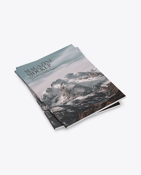 Two Paper A4 Magazines Mockup PSD #2