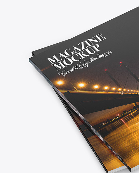 Two Paper A4 Magazines Mockup PSD #1