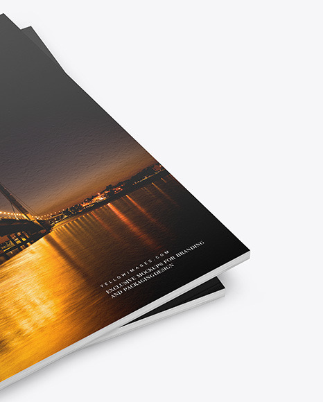 Two Paper A4 Magazines Mockup PSD #6