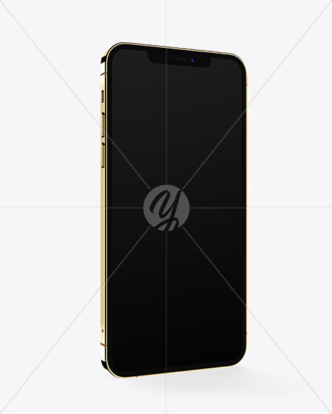 Free Apple iPhone 12 Pro Max Gold Mockup