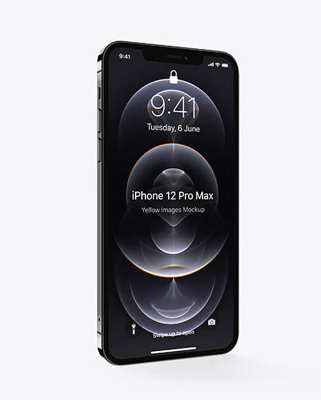 Download Apple Iphone 12 Pro Max Graphite Mockup In Device Mockups On Yellow Images Object Mockups