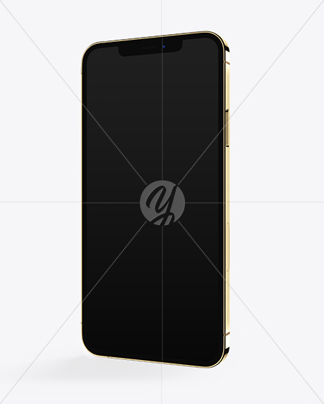 Apple iPhone 12 Pro Max Gold Mockup PSD #1