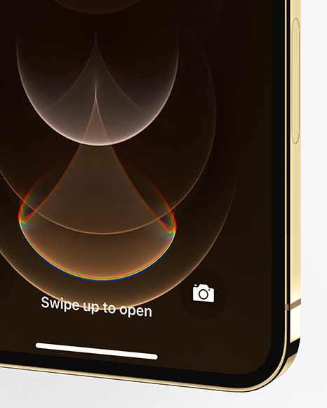 Apple iPhone 12 Pro Max Gold Mockup PSD #4