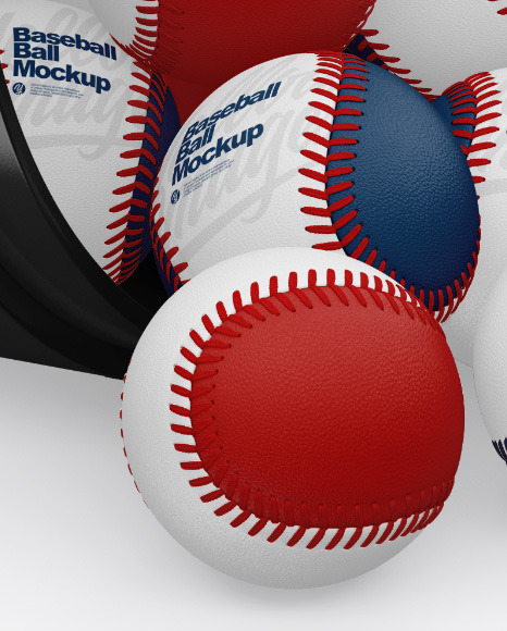 Glossy Baseball Bucket w  Balls Mockup PSD #4