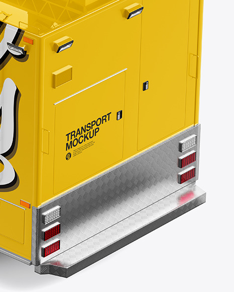 TV Truck Mockup - Back Half Side View (High-Angle Shot) car 46502