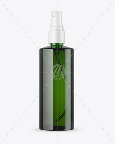 Free Green Glass Spray Bottle Mockup