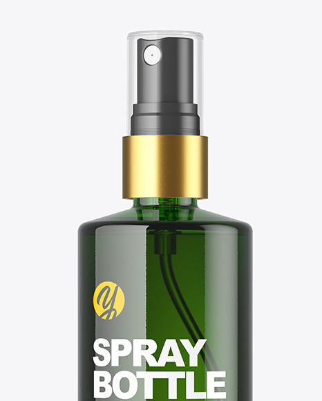 Download Green Glass Spray Bottle Mockup In Bottle Mockups On Yellow Images Object Mockups