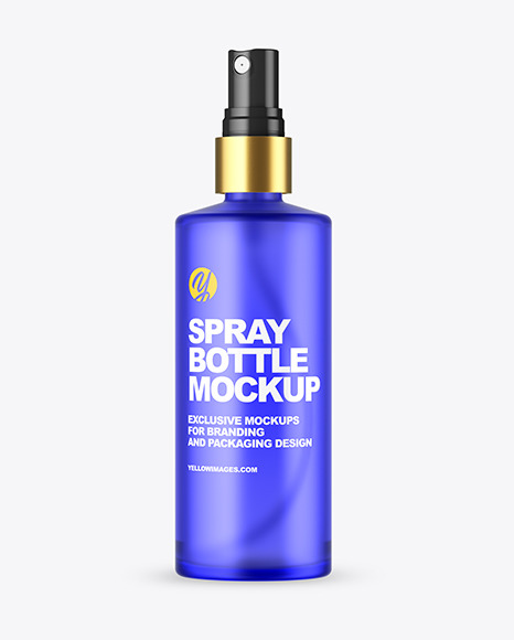 Download Frosted Blue Glass Spray Bottle Mockup In Bottle Mockups On Yellow Images Object Mockups