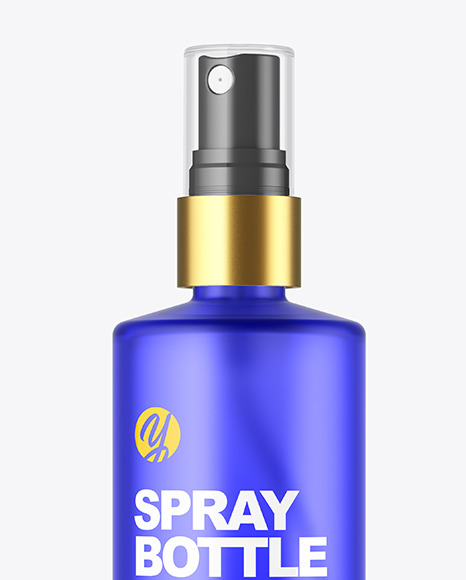 Frosted Blue Glass Spray Bottle Mockup PSD #5