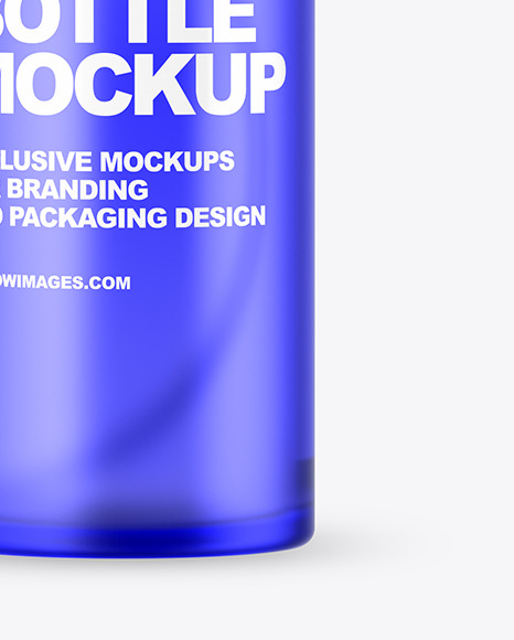 Frosted Blue Glass Spray Bottle Mockup PSD #6