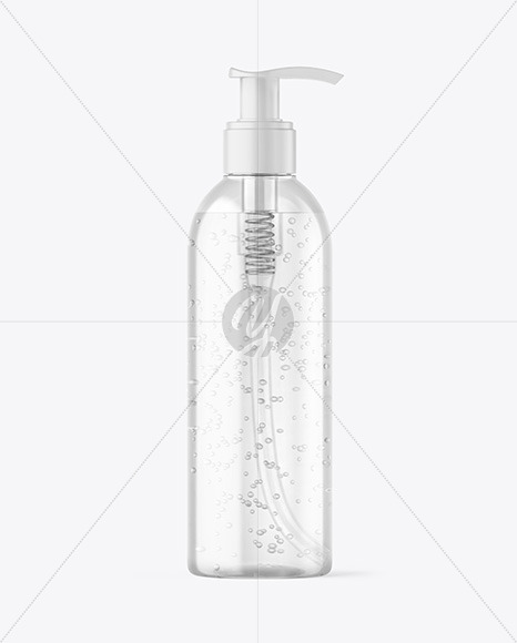 Free Clear Cosmetic Bottle with Pump Mockup