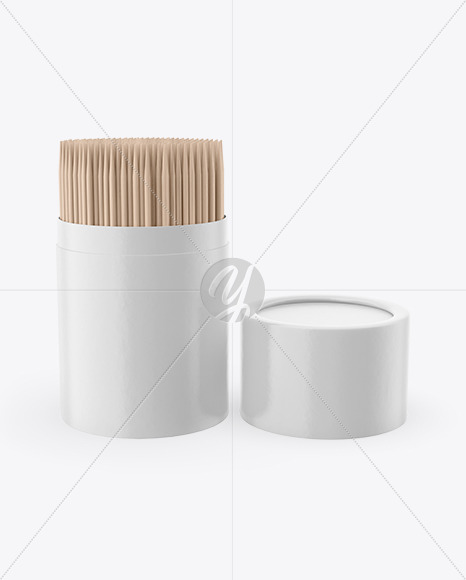 Free Tube with Toothpicks Mockup