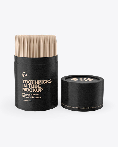 Kraft Tube with Toothpicks Mockup