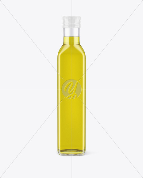 Free Clear Glass Olive Oil Bottle Mockup