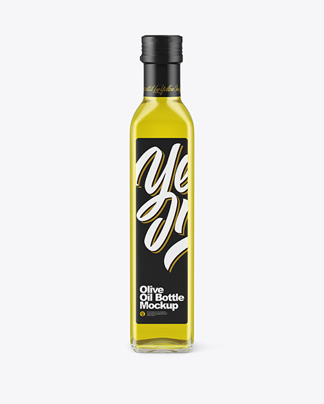 Clear Glass Olive Oil Bottle Mockup PSD #2