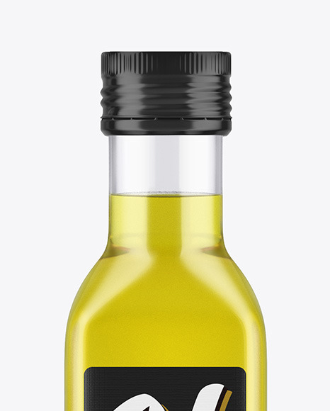 Clear Glass Olive Oil Bottle Mockup PSD #1