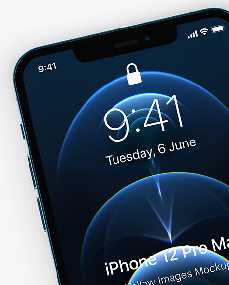 Two Apple iPhones 12 Pro Max Pacific Blue Mockup PSD #3