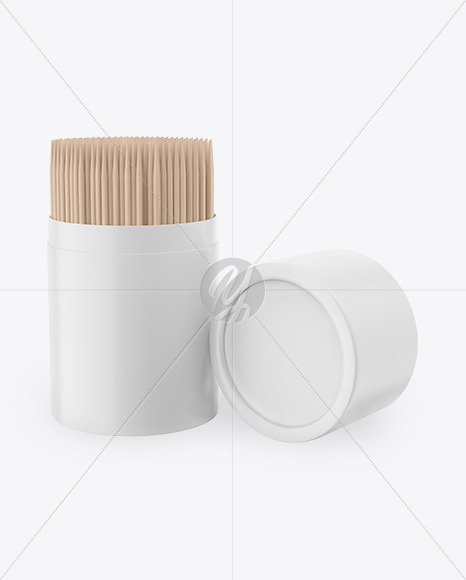 Free Matte Tube with Toothpicks Mockup