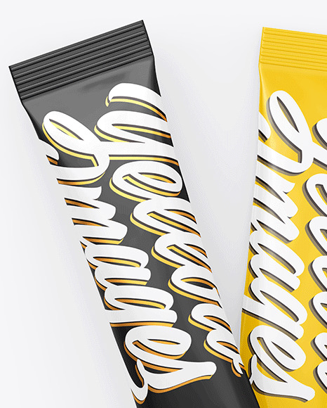 Two Stick Sachets Mockup PSD #2