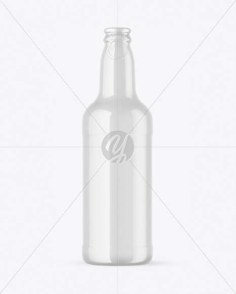 Free Glossy Ceramic Beer Bottle Mockup