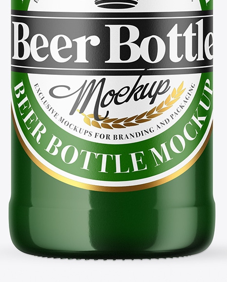 Glossy Ceramic Beer Bottle Mockup PSD #6
