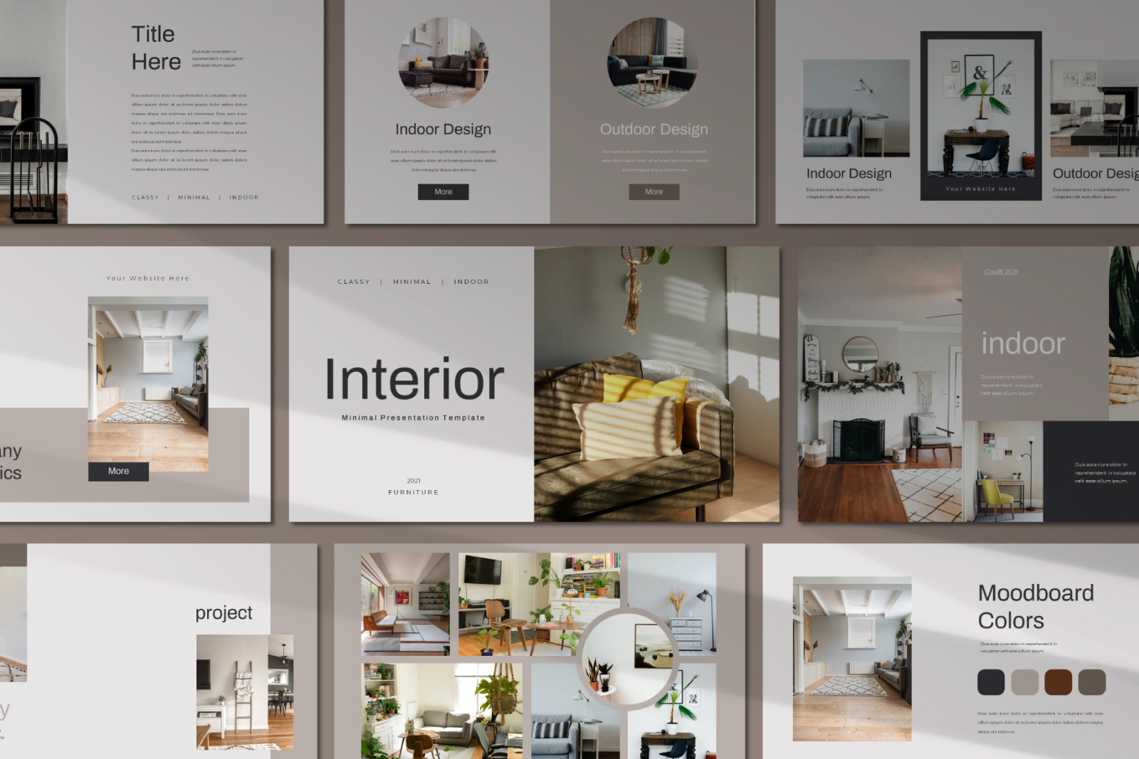 Interior Powerpoint Template on Yellow Images Creative Store