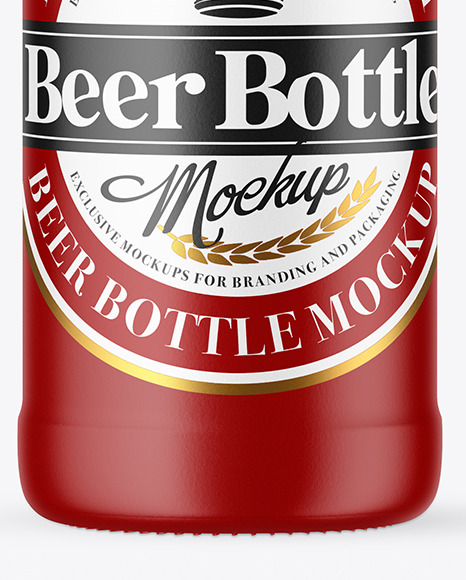 Matte Ceramic Beer Bottle Mockup PSD #6