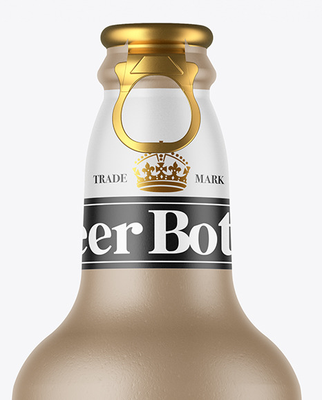 Textured Ceramic Beer Bottle Mockup PSD #1