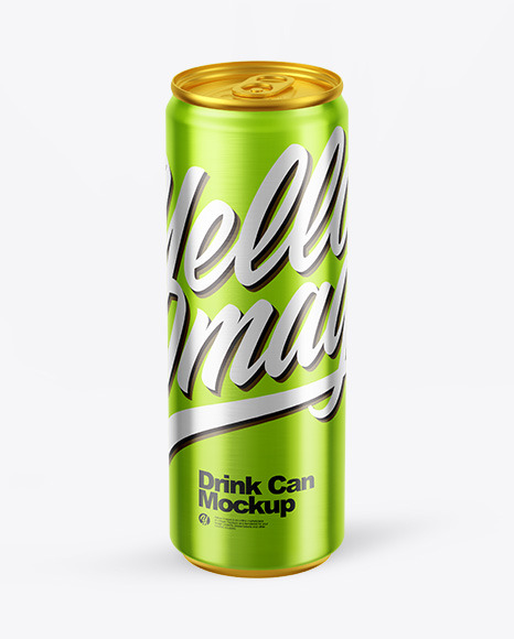 Metallic Drink Can Mockup PSD #2