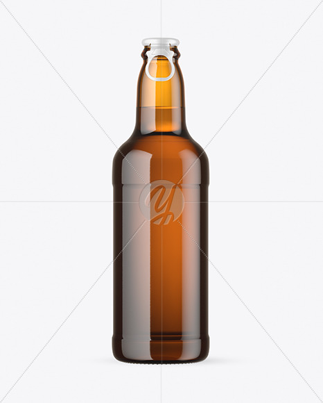 Free Amber Glass Beer Bottle Mockup