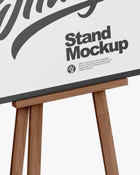 Wooden Stand Mockup PSD #1
