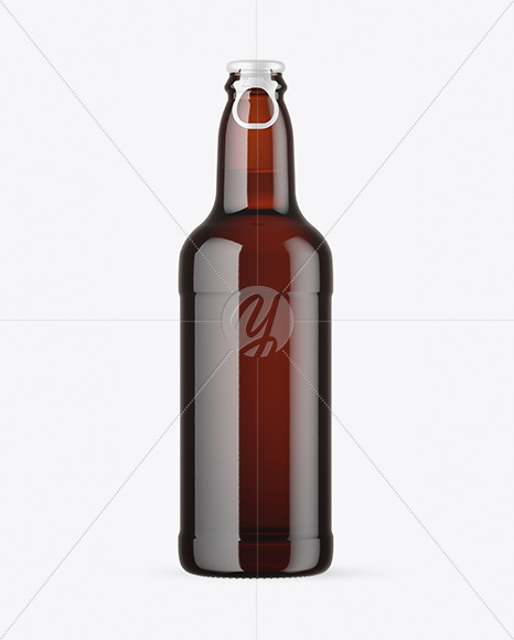 Free Dark Amber Glass Beer Bottle Mockup