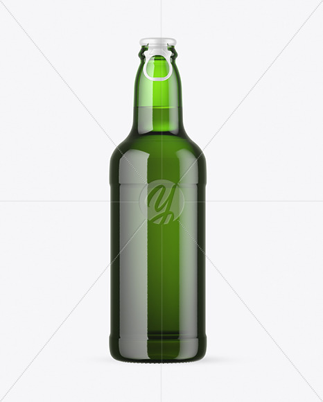 Free Green Glass Beer Bottle Mockup