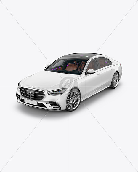 Free Luxury Car Mockup - Half Side View (High-Angle Shot)