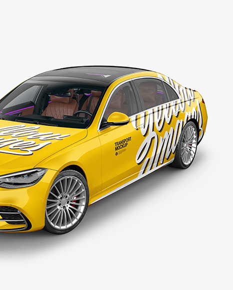 Luxury Car Mockup   Half Side View (High Angle Shot) PSD #2