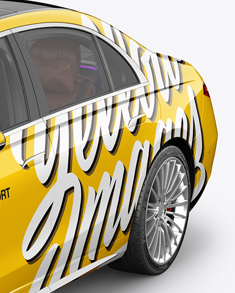 Luxury Car Mockup   Half Side View (High Angle Shot) PSD #1