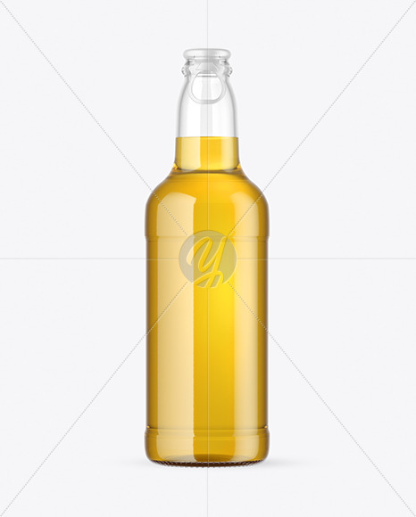 Free Clear Glass Beer Bottle Mockup