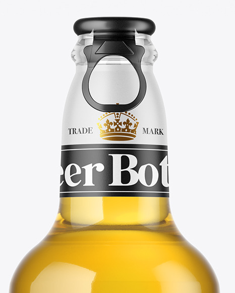 Clear Glass Beer Bottle Mockup PSD #2