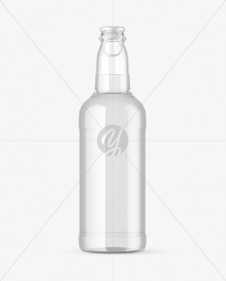 Free Clear Glass Water Bottle Mockup