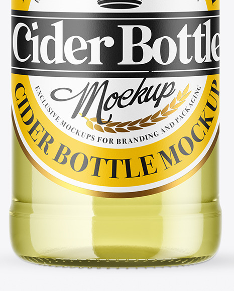 Clear Glass Drink Bottle Mockup PSD #6